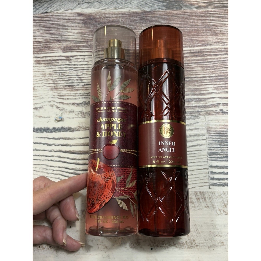 Bath & Body Works Champagne Apple & Honey & Inner Angel Fragrance Mist 8 Oz Set